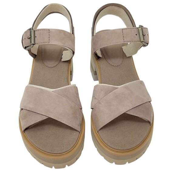 Timberland Womens Violet Marsh 2 Band Sandals, Taupe Nubuck, Size 10 - Picture 2 of 8